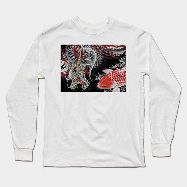 The dragon and the carp Yakuza tattoos Long Sleeve T-Shirt by thehollowpoint